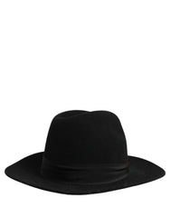 Dolce & Gabbana Men Black Classic Wide Brim Fedora Capello Hat