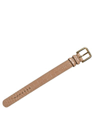Dolce & Gabbana Brown Embossed Leather Gold Buckle Belt Strap Bracelet