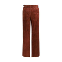 Salvatore Santoro Bordeaux Leather Casual Pants