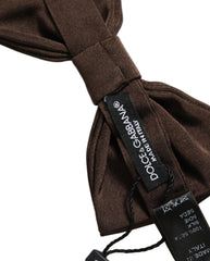 Dolce & Gabbana Men Brown 100% Silk Adjustable Neck Papillon Bow Tie