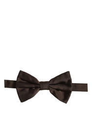 Dolce & Gabbana Men Brown 100% Silk Adjustable Neck Papillon Bow Tie