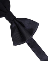 Dolce & Gabbana Men Dark Blue Silk Adjustable Neck Papillon Bow Tie