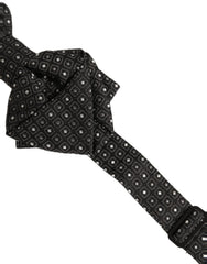 Dolce & Gabbana Men Black Polka Dot Silk Adjustable Neck Papillon Bow Tie