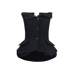 Magda Butrym Black Silk Waistcoat