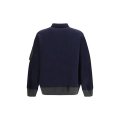 Sacai Blue Cotton Polo Shirt