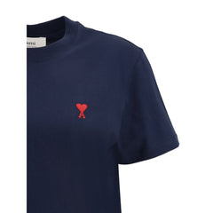 Ami Paris Blue Cotton T-Shirt