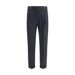 PT Torino Gray Wool Oves Aries Casual Pants