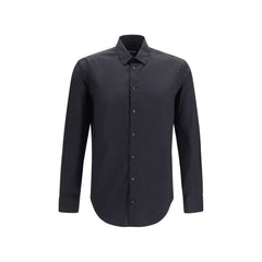 Giorgio Armani Black Cotton Dress Shirt