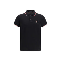 Moncler Black Cotton Polo Shirt