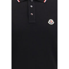 Moncler Black Cotton Polo Shirt
