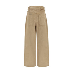 Darkpark Beige Cotton Casual Pants