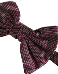 Dolce & Gabbana Men Maroon 100% Silk Adjustable Neck Papillon Bow Tie