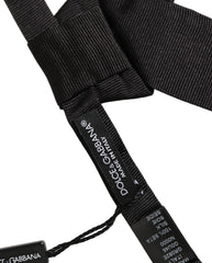 Dolce & Gabbana Men Black 100% SIlk Adjustable Neck Papillon Bow Tie