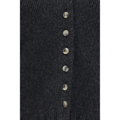 Khaite Gray Cashmere Cardigan