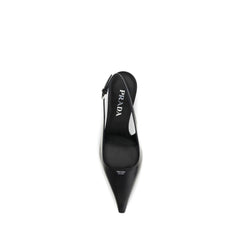 Prada Black Calf Leather Bos Taurus High Heel Pumps