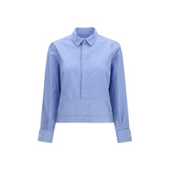 Sacai Blue Cotton Pattern Shirt