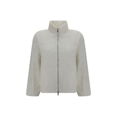 Gongdid Design White Polyester Full-Length Jacket