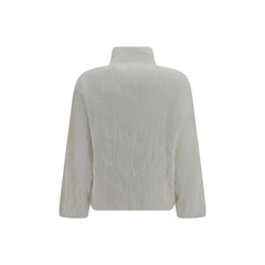 Gongdid Design White Polyester Full-Length Jacket