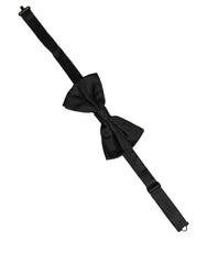 Dolce & Gabbana Men Black 100% Silk Adjustable Neck Papillon Bow Tie