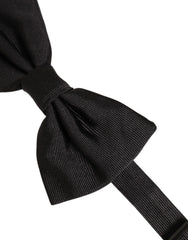 Dolce & Gabbana Men Black 100% Silk Adjustable Neck Papillon Bow Tie