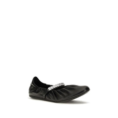 Jimmy Choo Black Calf Leather Bos Taurus Ballet Flats