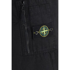Stone Island Black Cotton Cargo Pants