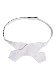 Dolce & Gabbana Men White 100% Silk Adjustable Neck Papillon Bow Tie