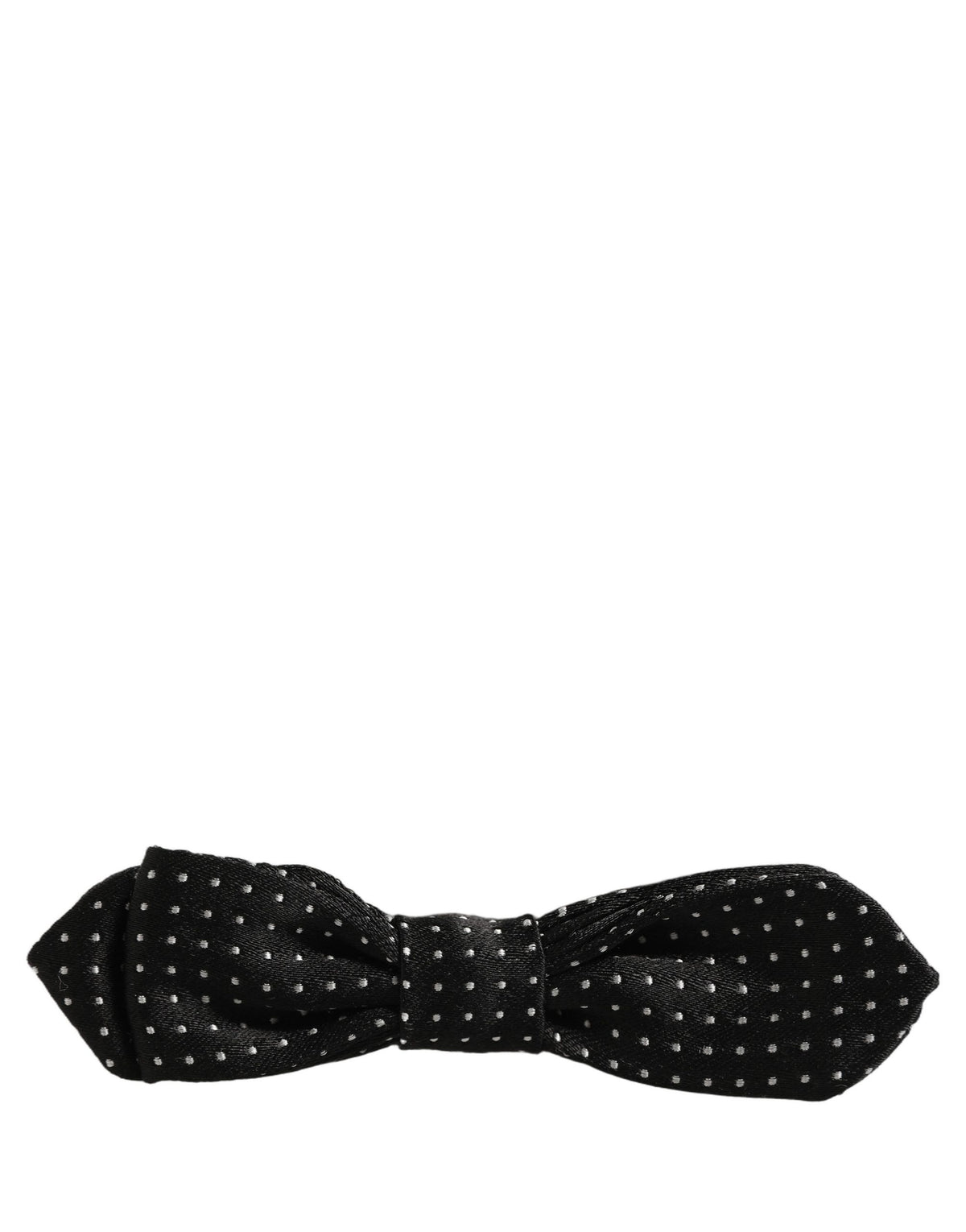 Dolce & Gabbana Black White Polka Dot Adjustable Neck Papillon Bow Tie