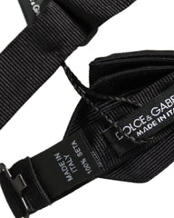 Dolce & Gabbana Men Black 100% Silk Adjustable Neck Papillon Bow Tie