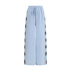 Alemais Blue Linen Casual Pants