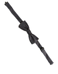 Dolce & Gabbana Men Dark Gray Geometric Adjustable Neck Bow Tie