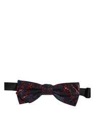 Dolce & Gabbana Men Blue Red Paisley Adjustable Neck Papillon Bow Tie
