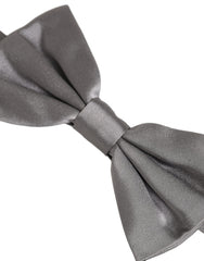 Dolce & Gabbana Men Gray 100% Silk Adjustable Neck Papillon Bow Tie