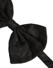 Dolce & Gabbana Men Black Patterned Adjustable Neck Papillon Bow Tie