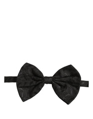Dolce & Gabbana Men Black Patterned Adjustable Neck Papillon Bow Tie