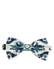 Dolce & Gabbana Men White Sicilian Silk Adjustable Neck Papillon Bow Tie