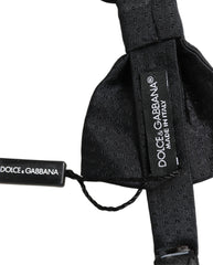 Dolce & Gabbana Men Black 100% Silk Adjustable Neck Papillon Bow Tie