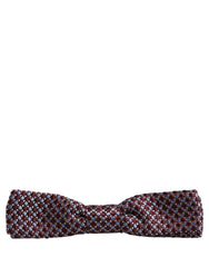 Dolce & Gabbana Blue Burgundy Woven Adjustable Neck Papillon Bow Tie