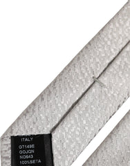 Dolce & Gabbana Men Gray 100% Silk Textured Adjustable Tied Necktie Tie