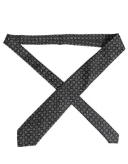 Dolce & Gabbana Men Black DG Logo 100% Silk Adjustable Tied Necktie Tie