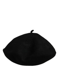 Dolce & Gabbana Black Wool French Style Beret Capello Hat