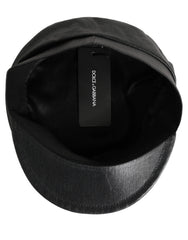 Dolce & Gabbana Black Cotton Gold DG Chain Baker Boy Capello Hat