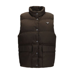 Prada Brown Goose Down Sleeveless Jacket