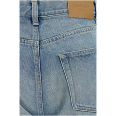 Saint Laurent Blue Cotton Straight-Leg Jeans