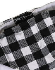 Dolce & Gabbana Black White Checkered Beachwear Bikini Bottom