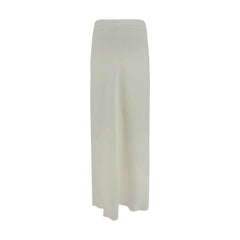 Brunello Cucinelli White Viscose Long Skirt