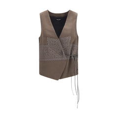 Giorgio Armani Brown Silk Sleeveless Jacket