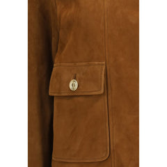 Saint Laurent Brown Lamb Ovis Aries Aries Full-Length Jacket