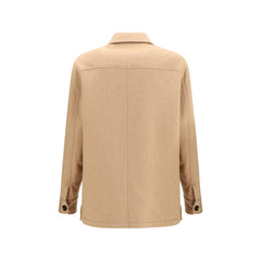 Brioni Beige Cashmere Leather Jacket