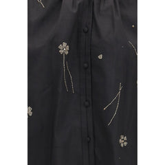 Forte_Forte Black Cotton Pattern Shirt